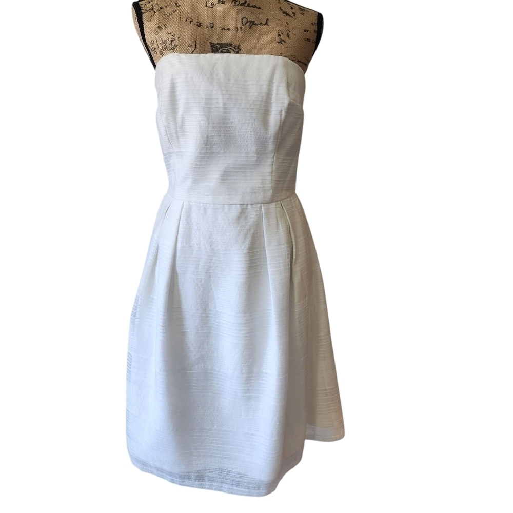 WHBM White Strapless A-line Dress - 8